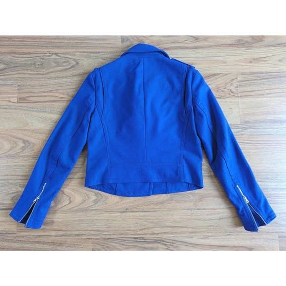 GAP Blogger Favorite Royal Purple Wool Moto Jacket Ultra Violet Purple XS - Picture 6 of 13
